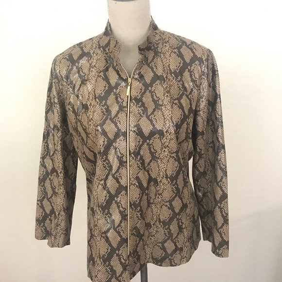Misook Jackets & Blazers - exclusively misook Snake Skin Print Shiny Jacket